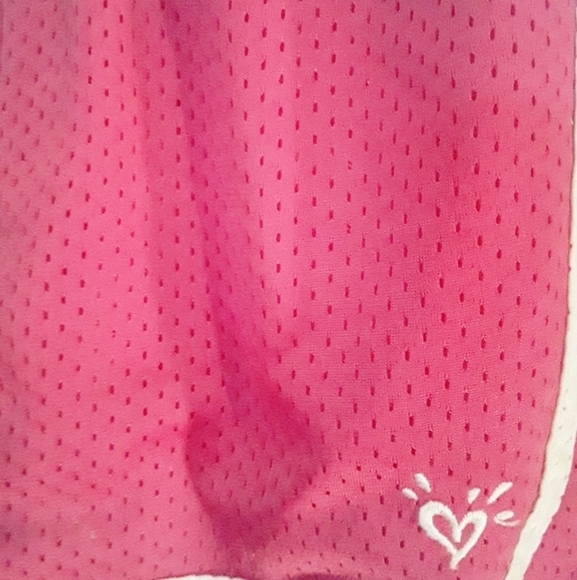 Justice Hot Pink & White Trim Mesh Shorts - Picture 3 of 4